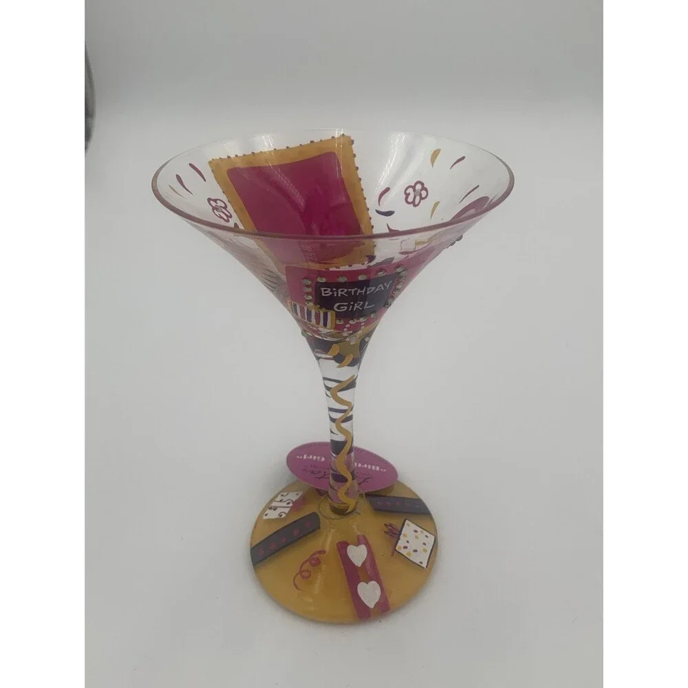 Lolita Birthday Girl Love My Martini Recipe Glass Hand Painted 7oz Party Present